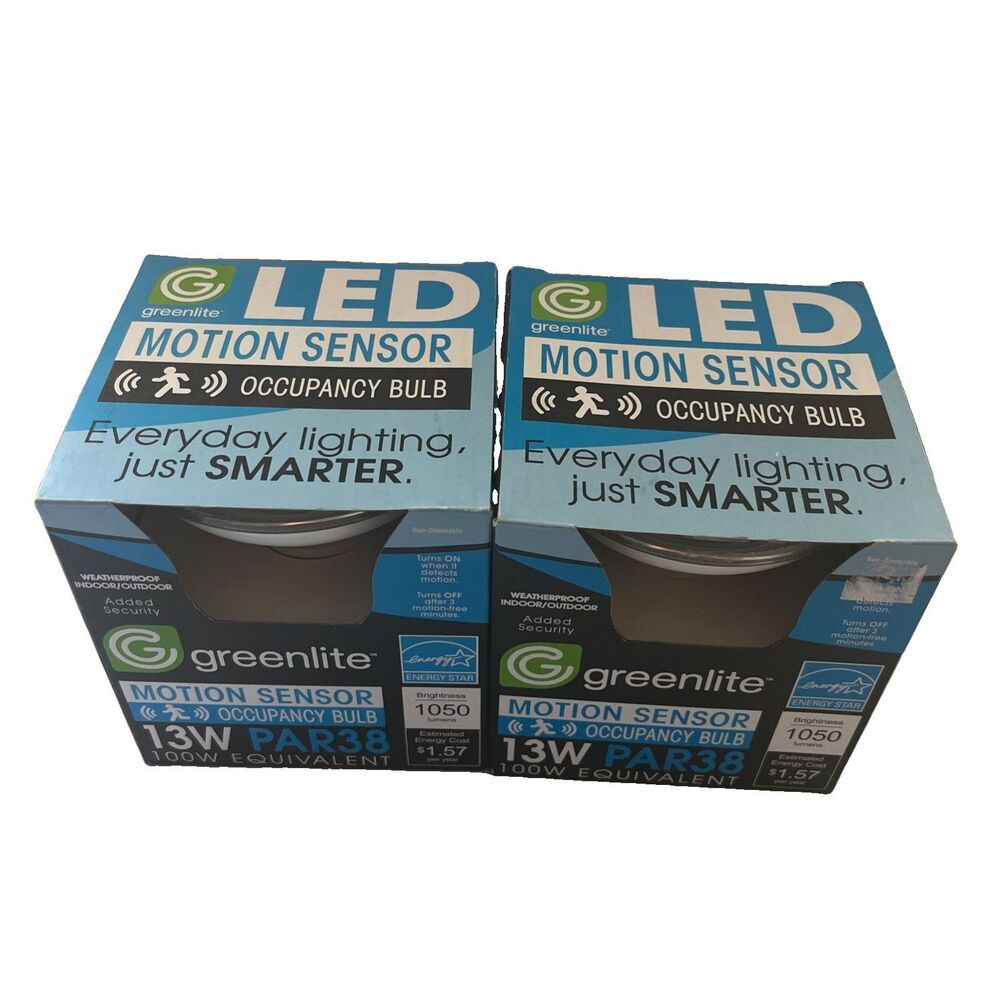 2Pack LED PAR38 13W Motion Sensor Flood Light Bulb, 3000K Soft White, 100W